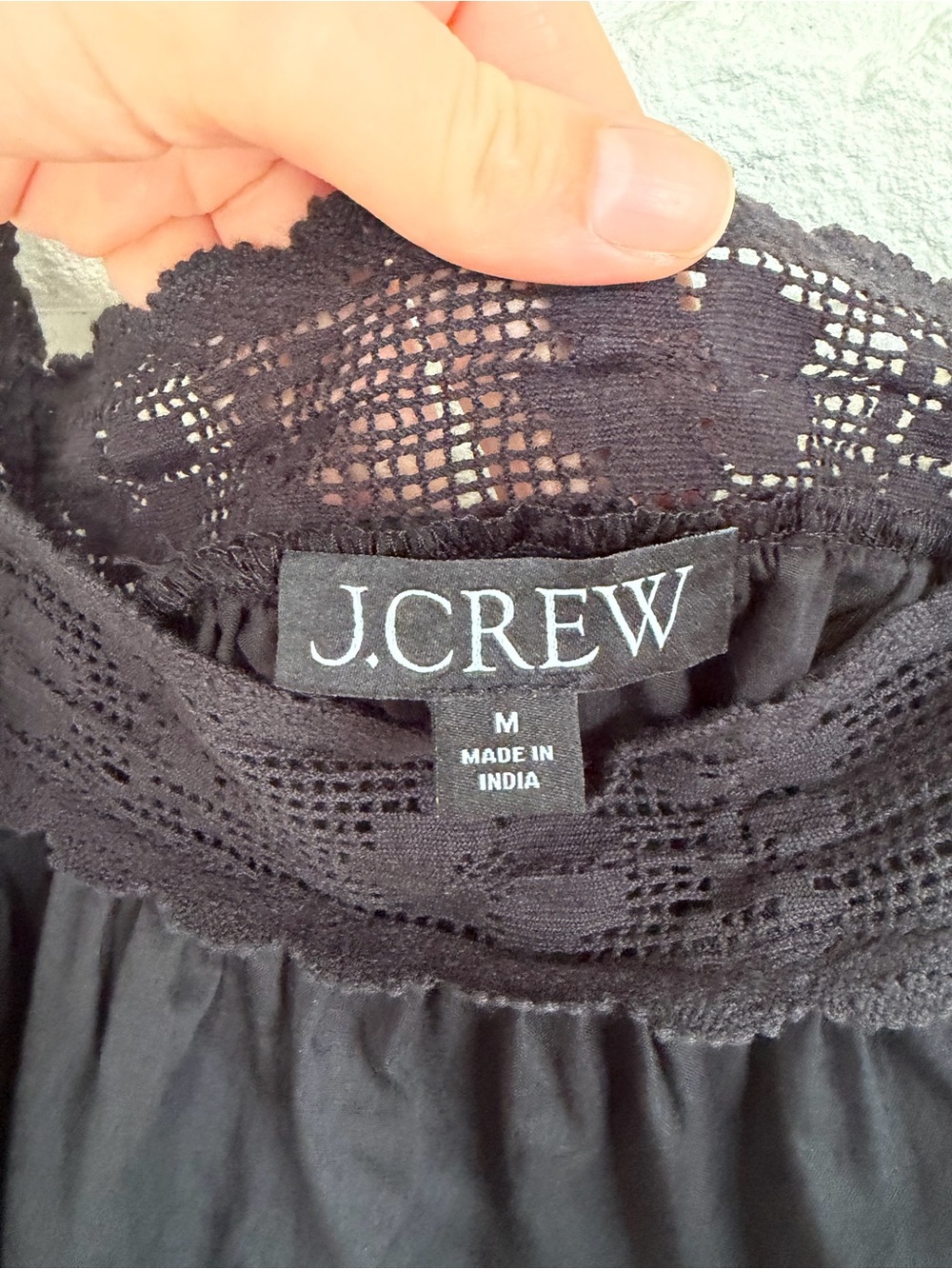 J.CREW Lace-trim Mini Beach Dress Black Size Medium - Picture 14 of 16